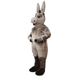 High Quality Custom Grey Donkey Mascot Costumes Cartoon Fancy Suit for Adult Animal Theme Mascotte Carnival Costume Halloween Fancy Dress