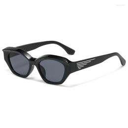 Sunglasses 2023 Classic Sexy Cat Eye Women's Brand Designer Mirror Black Triangle Men's Lenses Tint Glasses U