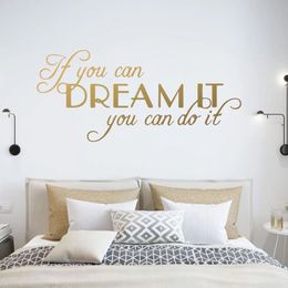 If You Can Dream It You Can Do It Sentence Wall Stickers For Living Room Bedroom Decoration Decals Mural Phrases Wallpaper