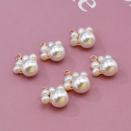 Charms Pet Memorial Dog Claw White Wrapped Gold Colour Copper Metal Pendants DIY Earrings Women Jewellery Gift 15mm X 13mm 2pcs