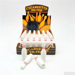 Smoking Pipes Unique Creative Bowling Like Accessories Burner Ceramic Philtre Cigarettes Holder Pipe For Rolling Dry Herb Ac228 Drop Dhghd
