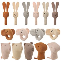 Mobiles# Baby Hand Bells Rattles Cute Long Ear Bunny Plush Shaking Toys Rattle born Gift Bell Early Educational Toy 230607