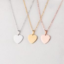 Chains 25% Off Love Heart Pendant Necklace Mirror Polished Stainless Steel Chain For Women Gift 10Piece/lot