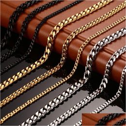 Chains Jewelry Stainless Steel Designer Men Women Necklaces 18K Gold Plated Titanium Necklace Drop Delivery Pendants Dhs4T