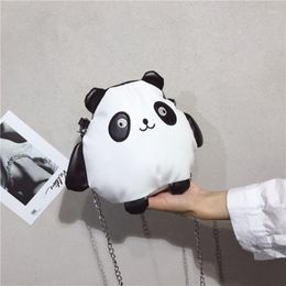 Evening Bags Cartoon Funny Personality Childlike Pu Panda Shoulder Bag Fashion Hit Color Cute Ugly Chain Messenger