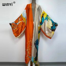 Women's Swimwear Kimonos verano Women sukienka Print Long Sleeve Cardigan Female Blouse Loose Casual beach Cover Up boho dress party kaftan 230608