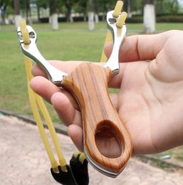 Outdoor Hunting Slingshot Tactical stainless steel alloy Precision slingshots catapult with high quality strong Rubber Bands children toy gift