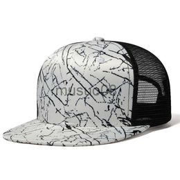 Ball Caps Fashion Design Mesh Baseball Cap Men Summer Trucker Hat Hip Hop Bone Snapback Cap Women Black White Breathable Sun Hats J230608