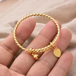 Bangle Dubai Gold Colour Bangles For Child Kinds Plated African Bracelets Ethiopian Children's Day Birthday Bracelet