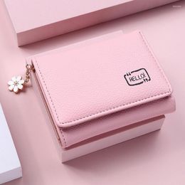 Wallets Cute Flower Tassel Women Wallet Solid Colour Large Capacity Short Girls Female Soft Small Coin Purse Card Holder Money Bag