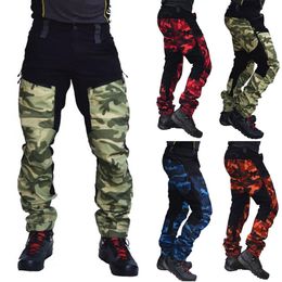 Pants Stylish Men Camouflage Patchwork Pockets Jogger Multipocke Cargo Trouser Loose Streetwear pants Baggy Tactical Motorcycle Pant