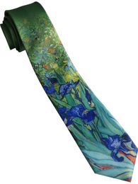 Neck Ties Unique Creative Printing Cool Funny Party Green Fleur-de-lis Oil Painting As A Gift