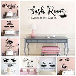 Fun The lash room Wall Decal Art Vinyl Stickers For Beauty Salon Vinyl Mural Girl Bedroom Removable Home Decoration Wallsticker