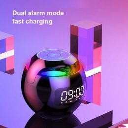 Portable Speakers Clock Colorful Bluetooth Speaker Wireless Sound Portable Household Desktop for