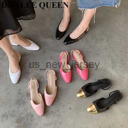 Sandals Classic Elegant Mixed Colour Slingback Sandals Women Elastic Band Back Strap Flat Ballet New Design Shoes Brand Mule Office Mujer J230608