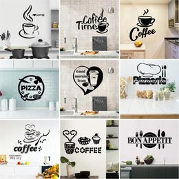 Custom Kitchen Wall Sticker For Restaurant Wall Decor Pizza Coffee Home Decoration Waterproof Art Murals Stickers Vinyl