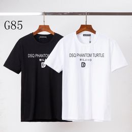 DSQ PHANTOM TURTLE Mens Designer T shirt Italian Milan Fashion Logo Print T-shirt Summer Black White T-shirt Hip Hop Streetwear 100% Cotton Tops Plus size 0629