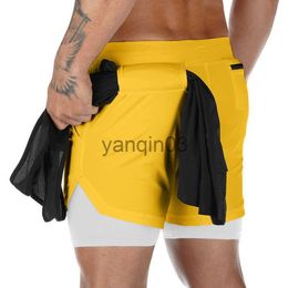 Men's Shorts 2021 Summer 2 In 1 Shorts Men GYMS Fitness Running Shorts Quick Dry Male Shorts Bodybuilding Short Pants J230608