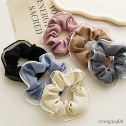 Other Elegant Black White Hair Scrunchies Simple Band Women Girls Ponytail Holder Rubber Bands Ties Accessories R230608