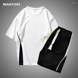 Men's Tracksuits Men's 2 Pieces Set T-Shirt Shorts Suit Summer Mens Tracksuit Clothing 2023 Casual Loose Sports Men Hip Hop Streetwear