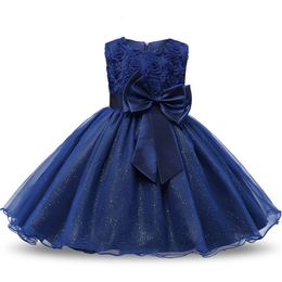 Girls Dresses Princess Girl Dress Wedding Birthday Party Frocks for Children Costume With Bow Prom Ball Gown Elegant For 230607
