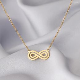 Pendant Necklaces Stainless Steel Infinity Love Symbol Pendants Chain Choker Fashion Necklace For Women Wedding Jewelry Gifts One Piece