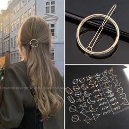 Dangle Chandelier Chic Metal Geometric Hair Clip Round Triangle Barrettes Hairpin Barrette Hair Claws Women Girls Fashion Hair Accessories Gifts Z0608