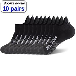 Sports Socks 10 PairsLot High Quality Mens Ankle Athletic Fitness Running Breathable Spring Summer Mesh Casual Short Sock Gifts 230608