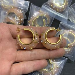 2024 Stud Earring New Gold ball and letter pendant Ear studs diamonds womens 18K Gold Plated Earring Luxury Jewelry Pendant Earrings