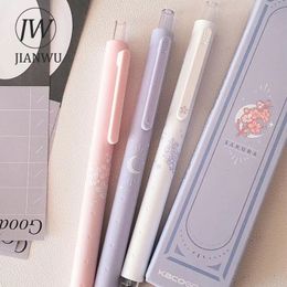 Ballpoint Pens JIANWU 3 PcsSet Cute Cherry Blossom Gel Pen 05mm Black Pink Ink Press Student Exam Writing Supplies Stationery 230608