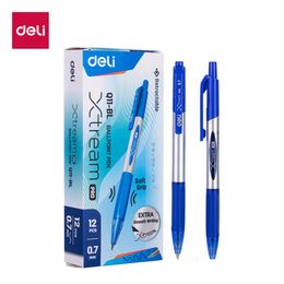 Ballpoint Pens DELI Smooth Pen Low Viscosity Ink Refill Signing 07mm Black Blue Office School Writing Tools Stationery Ball Q10 230608