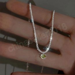 Sparkling Clavicle Chain Pendant Necklace For Women Wedding Clavicle Flat Chain Necklaces Fashion Jewellery Gift