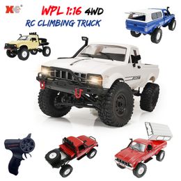 ElectricRC Car WPL C241 C24 C14 116 RC 24G Remote Control 4X4 Off Road 4WD LED Light Climbing Truck Electric Toy Gift for Boys 230607