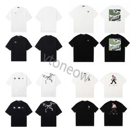 2023 New Classic T shirt simple letter logo loose short sleeved White Black green bird T-shirt