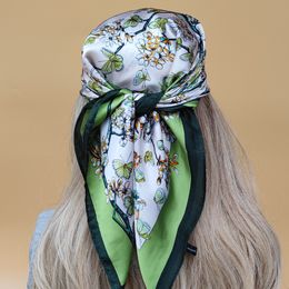 Women The Four Seasons Kerchief Popular Design Square Headscarf 70X70CM Beach Scarves Luxury Style Sunscreen Silk Hijab