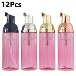 Storage Bottles 12Pcs 60ml Pink PET Foam Bottle Refillable Shampoo Pump Travel Portable Face Cleaning Cosmetic Container Skin Care Tools