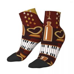 Men's Socks Retro Music Instruments Short Unique Casual Breatheable Adult Ankle