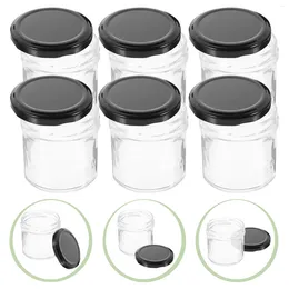 Dinnerware Sets 6pcs Glass Storage Bottle Jam Honey Jar Container Home Supplies