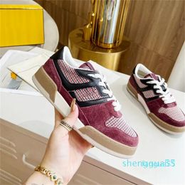 2023-Women causal shoes Velvet Retro Sneaker Embroidered sport shoe