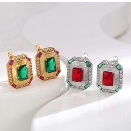 Stud Earrings LONDANY European And American Jewellery Fashionable Vintage Geometric Gemstones Brushed Court-style