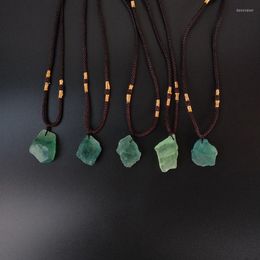 Pendant Necklaces BOEYCJR Natural Green Original Fluorite Necklace Chain Handmade Jewellery Ethnic Vintage Stone For Women