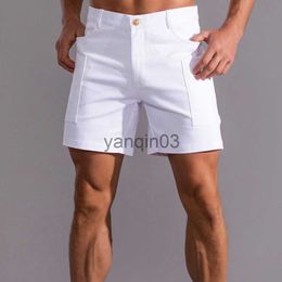 Men's Shorts White Shorts Men Bermuda Shorts Streetwear Pure Cotton Knee Length Casual Short Pants Work Trousers Summer Fashion Bottoms 2022 J230608