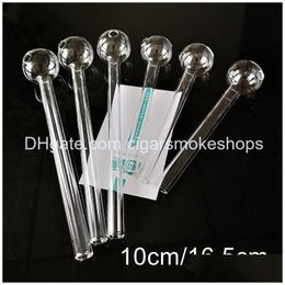 Smoking Pipes 4 Inch 6 Inches Clear Pyrex Pipe Glass Oil Burner Mini Small Spoon Tobacco Straight Tube Handpipe Smoked Drop Delivery Dhhop