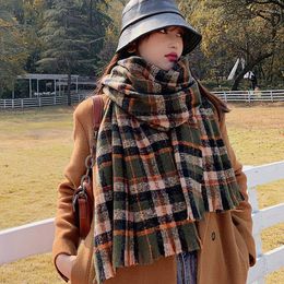 Scarves Cashmere Women Plaid Scarf Autumn Winter Warm Shawl And Wrap Bandana Pashmina Long Female Foulard Thick Soft Blanket