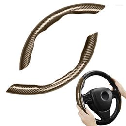 Steering Wheel Covers 38cm Car Cover Carbon Fibre Sports Ultra-thin Non-slip Card Four Seasons General Handle 2 Pcs