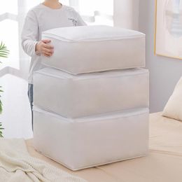 Storage Bags Foldable Clothes Bag White Breathable Closet Organiser For Bedding Blanket Toys Large Capacity Bin