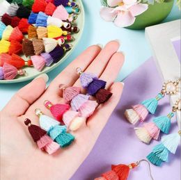 Fast Handmade Cotton Tassel Keychain Bohomia Accessories Colorful Keychain pendant Bag Multi Layer Boho Keychain