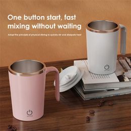 Mugs Rotating Magnetic Cup Portable Lazy Person Usb Mixing Automatic Smart Mixer Heatinsulating 1pc 230607