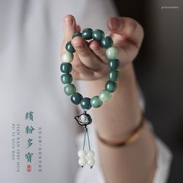 Strand Natural Weathering Gradient Colorful Bodhi Beads Simple Creative Ancient Hand String Men Women Bracelet China Wood Gift Friend