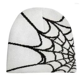 Berets Y2K Beanie Spider Web Hat Knit Sklies Baggy Slouchy Skl Drop Delivery Fashion Accessories Hats Scarves Gloves Caps Dhnym